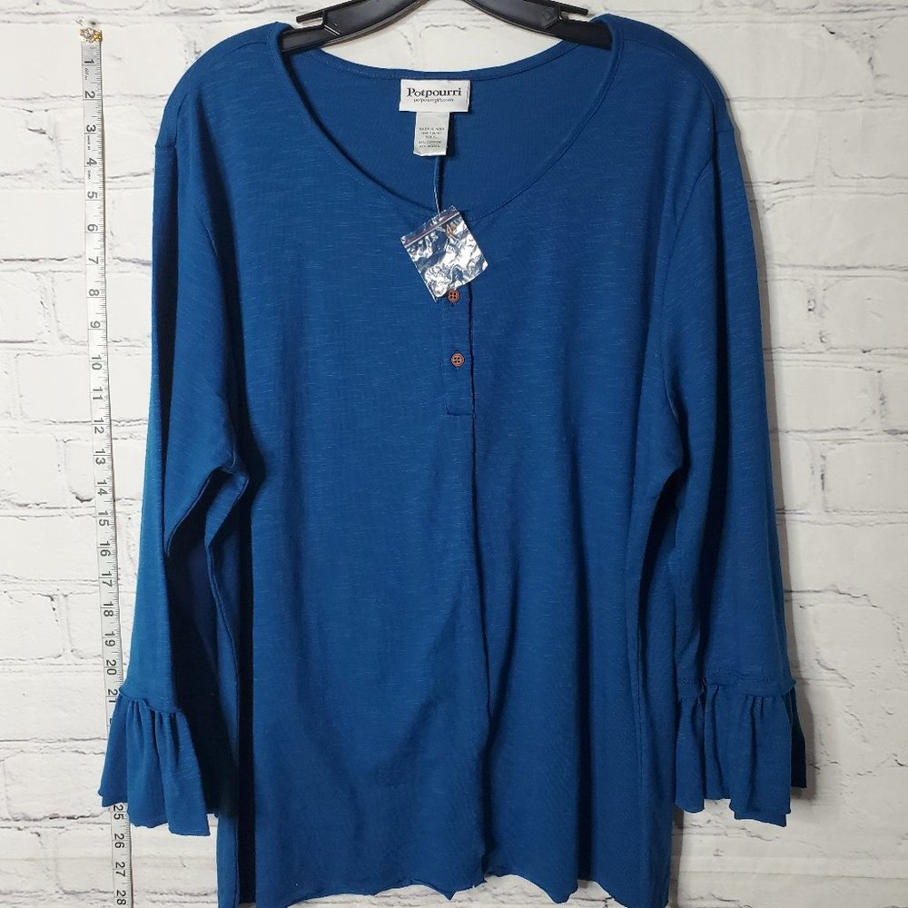 Potpourri Women's 3/4 Blue Shirt